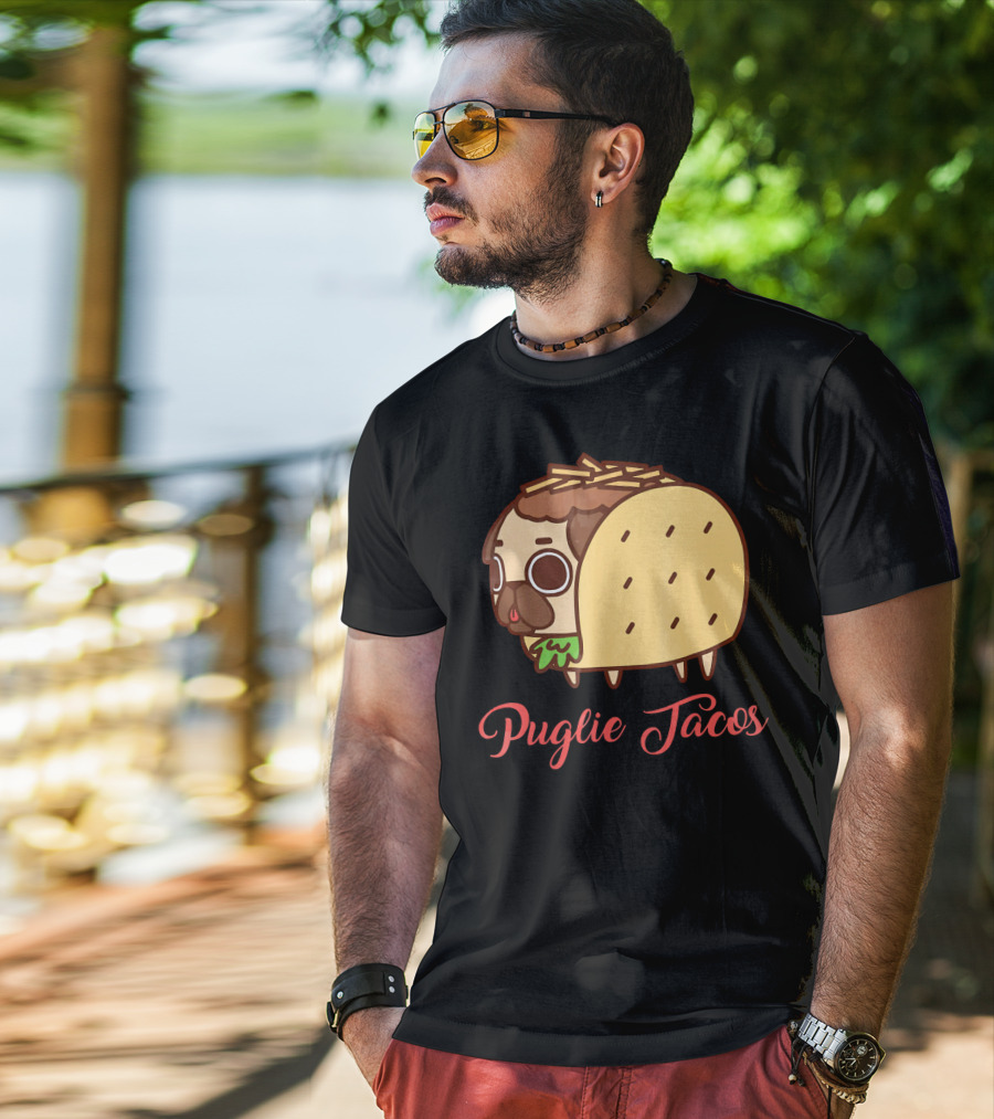Puglie Tacos Cute Mexican Food Dog T-Shirt