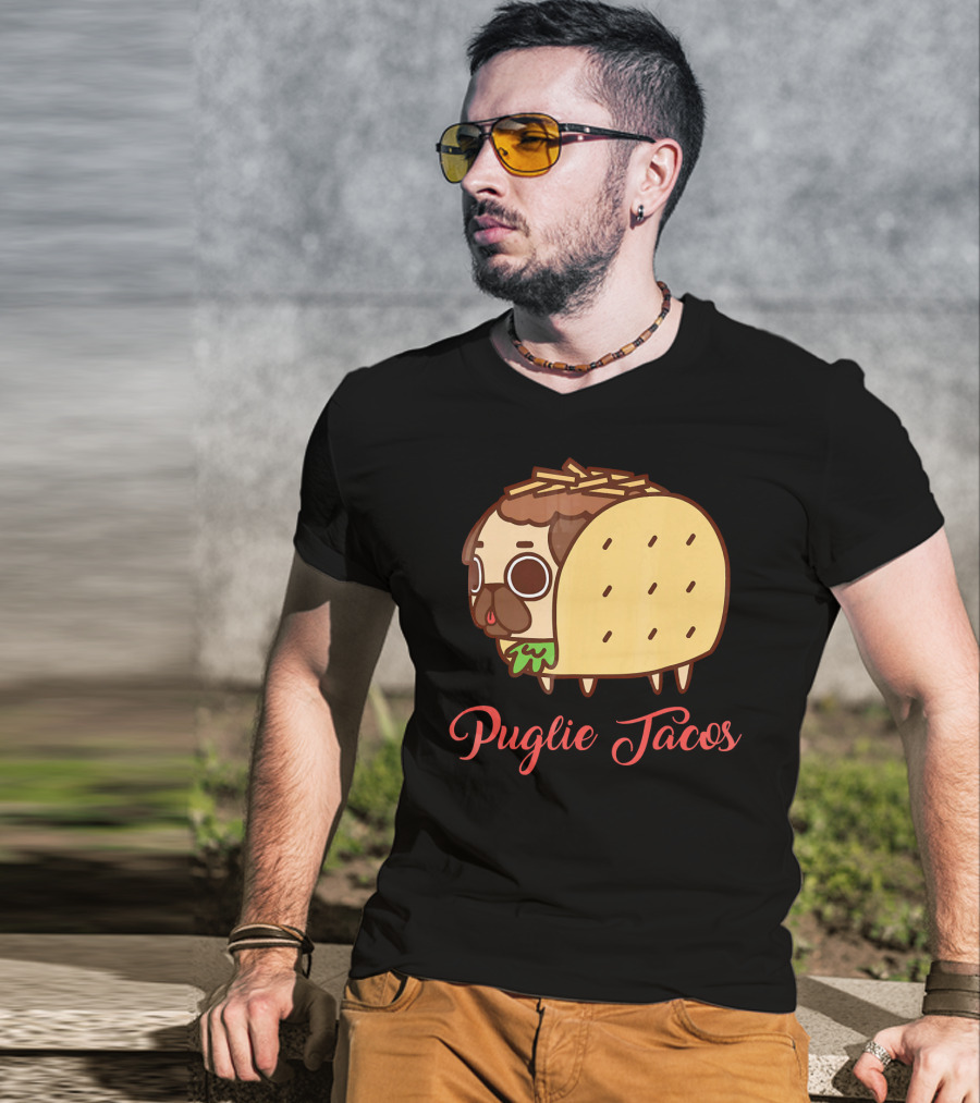 Puglie Tacos Cute Mexican Food Dog T-Shirt