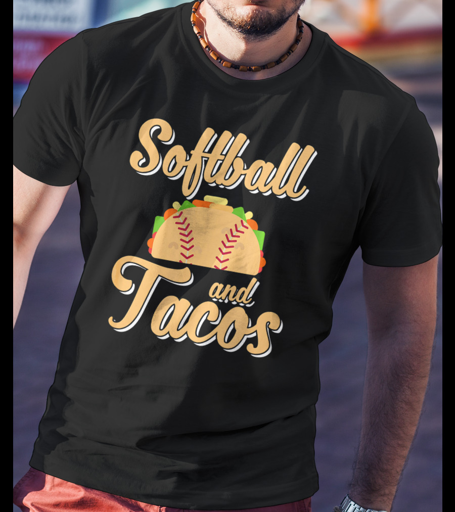 Softball And Tacos Cute Novelty T-Shirt
