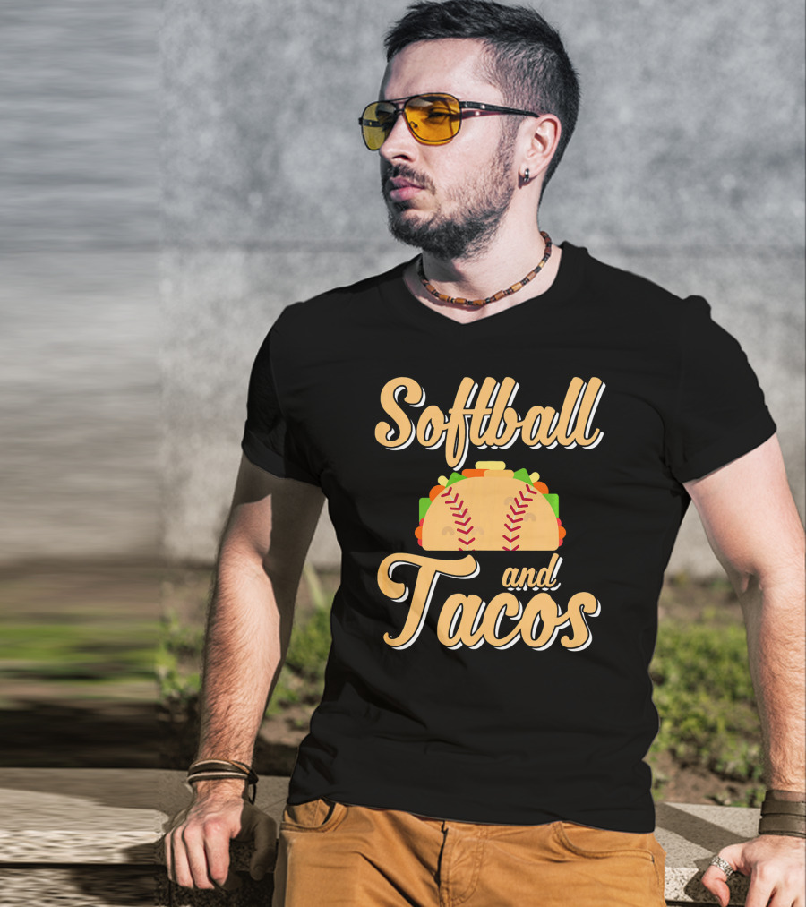 Softball And Tacos Cute Novelty T-Shirt