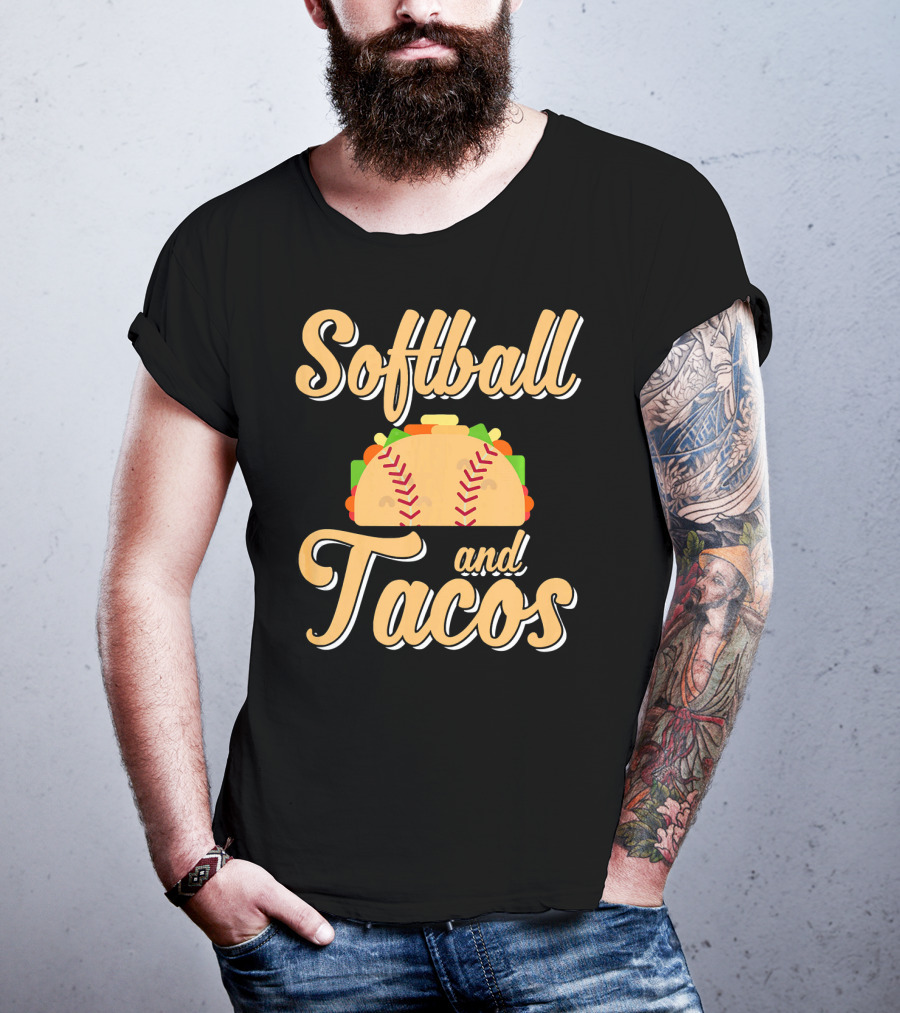 Softball And Tacos Cute Novelty T-Shirt