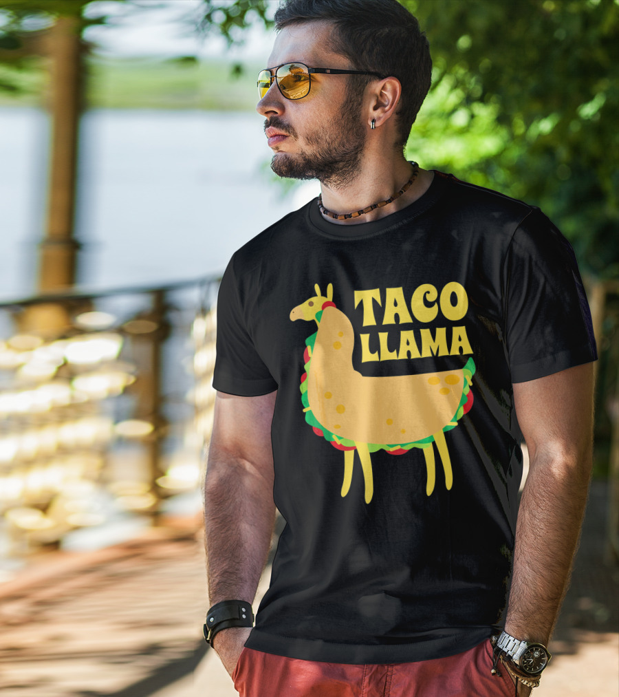 Taco Llama Animal Funny Mexican Cinco De Mayo T-Shirt