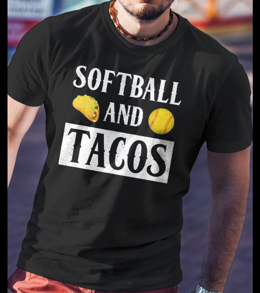 Softball And Tacos With Taco And Softball Icons T-Shirt