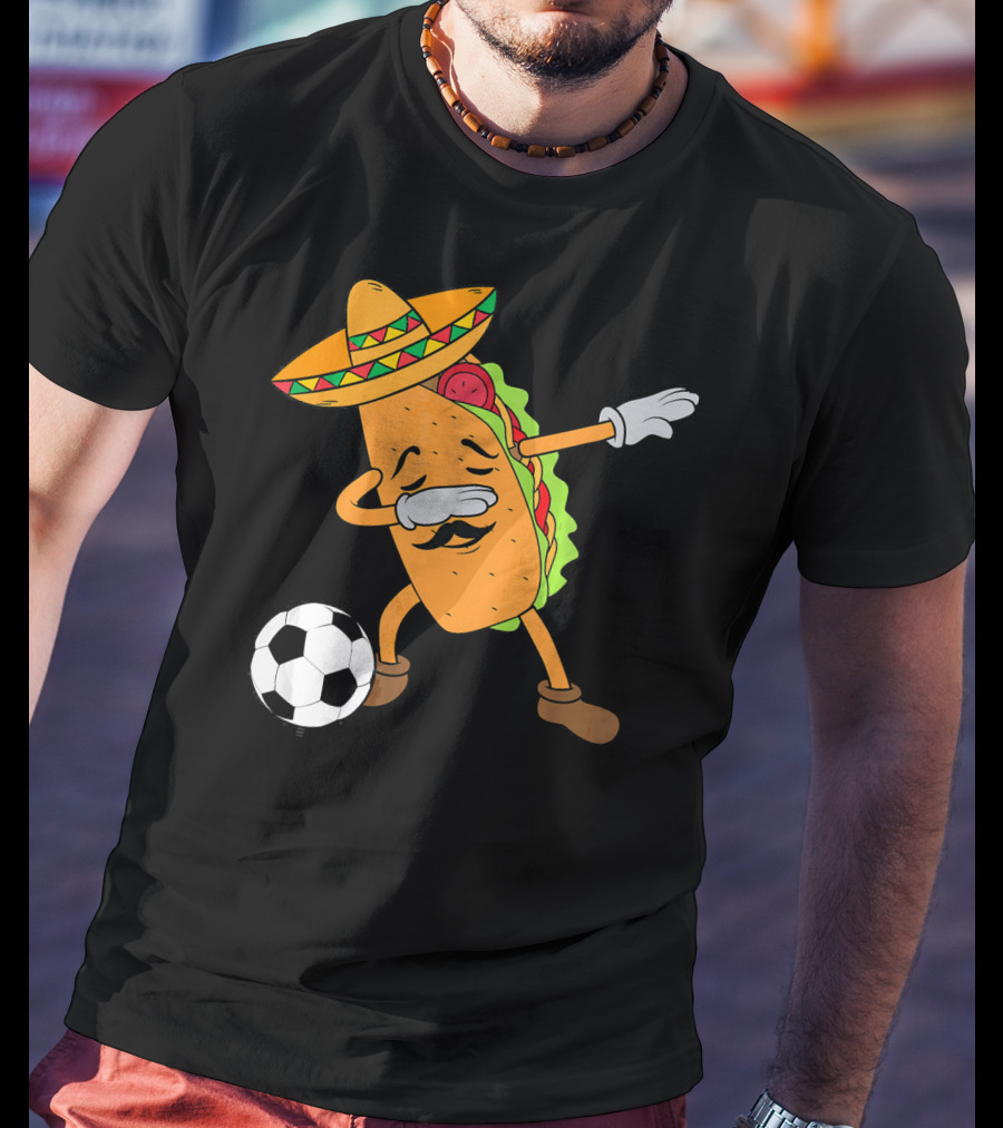Mexico Soccer Taco Dabbing Sombrero Cool T-Shirt