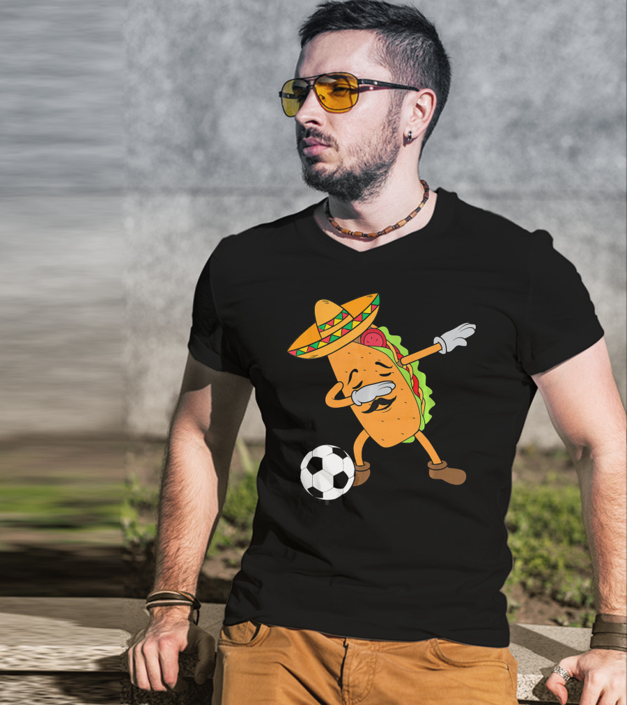 Mexico Soccer Taco Dabbing Sombrero Cool T-Shirt