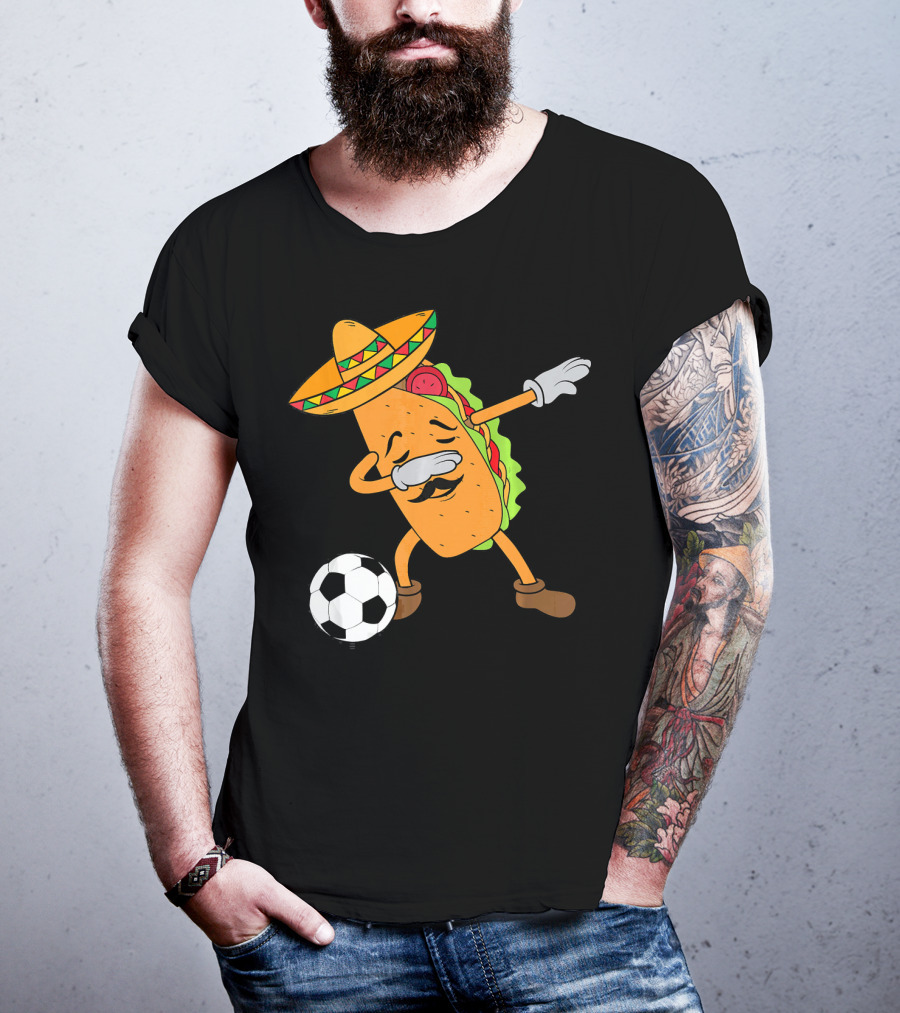 Mexico Soccer Taco Dabbing Sombrero Cool T-Shirt