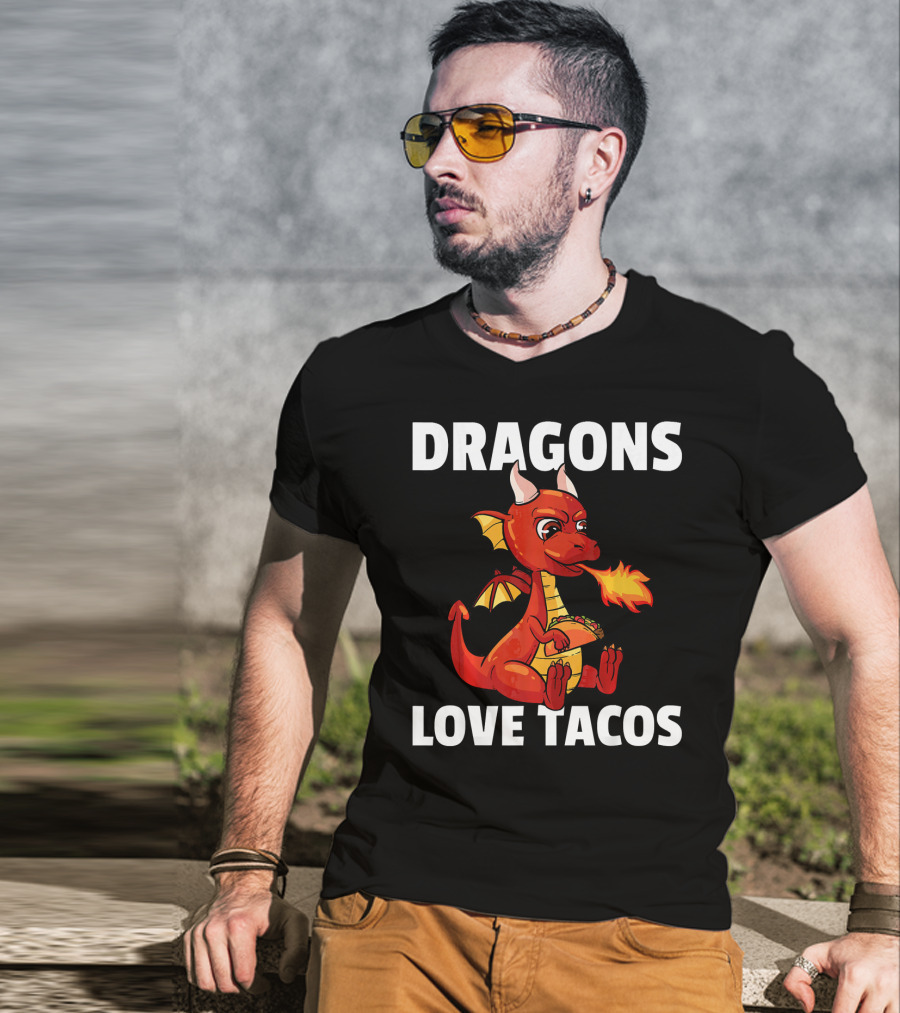 Dragons Love Tacos Women Men Toddler Fire-Breathing Dragon Eating Taco T-Shirt