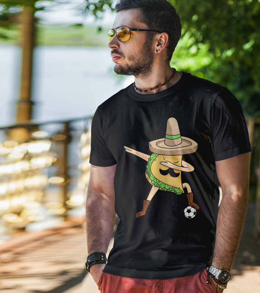 Mexico Dabbing Soccer Taco Cool Sombrero Boots T-Shirt