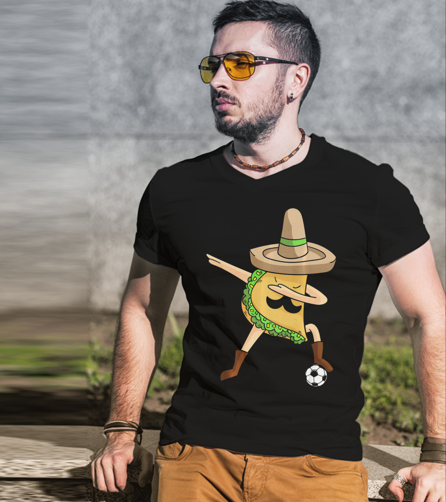Mexico Dabbing Soccer Taco Cool Sombrero Boots T-Shirt