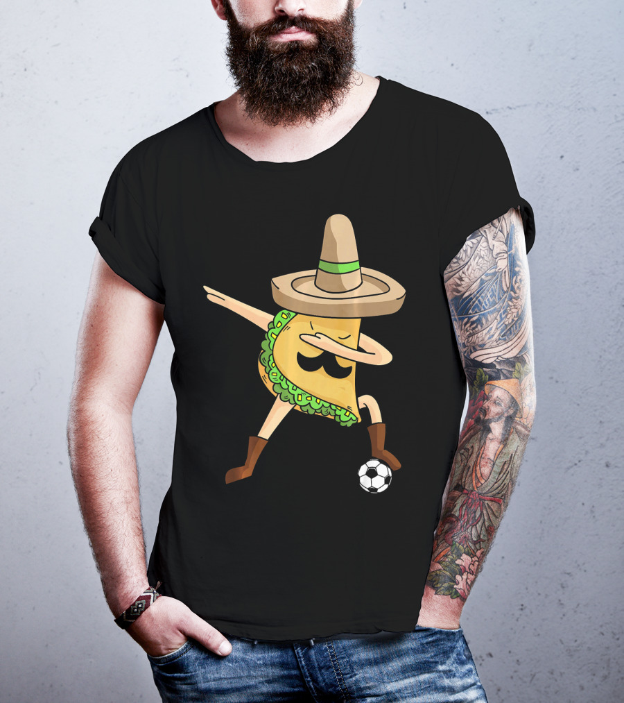 Mexico Dabbing Soccer Taco Cool Sombrero Boots T-Shirt
