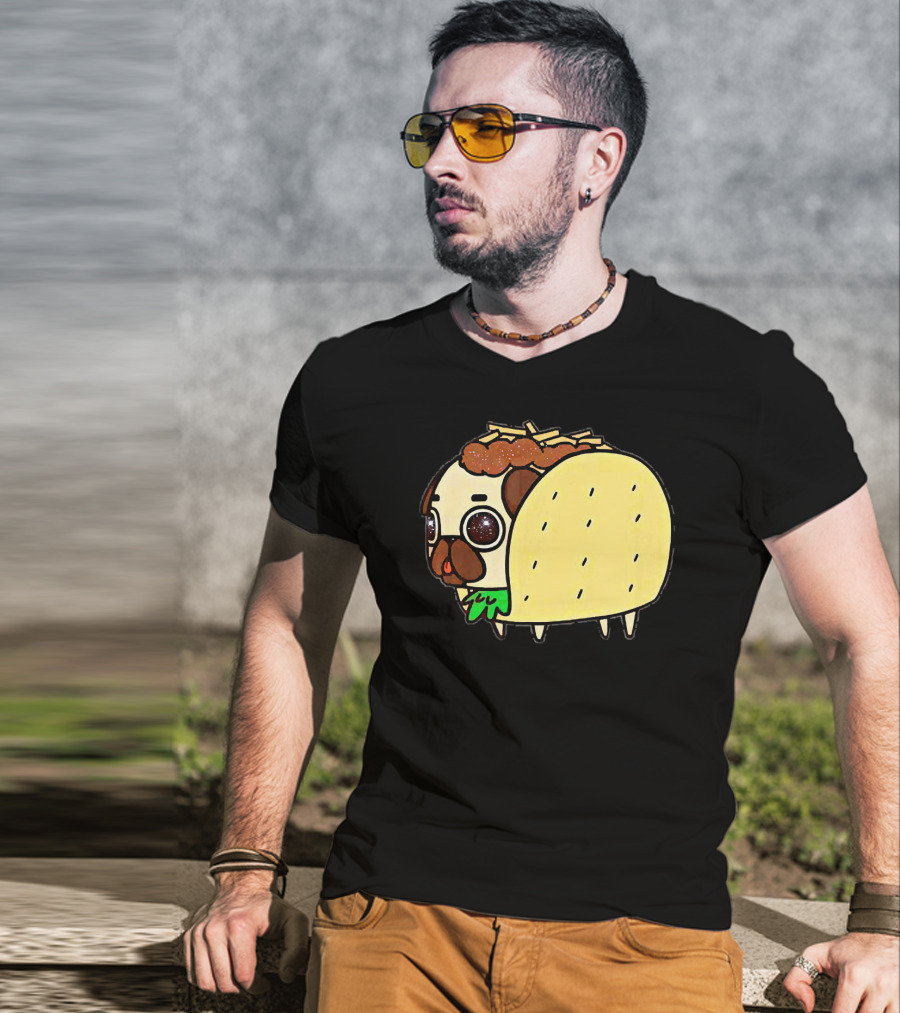 Funny Pug Taco Fusion With Toppings T-Shirt