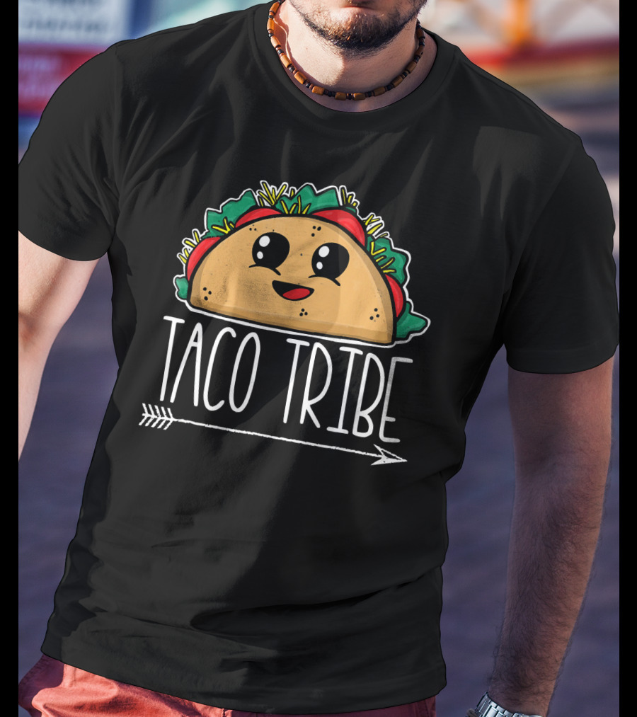 Taco Tribe Cute Taco Face With Arrow T-Shirt