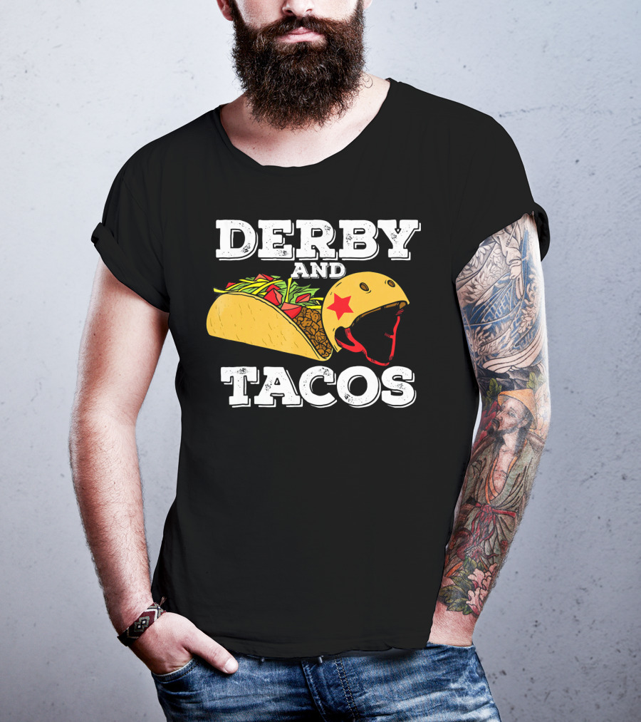 Derby And Tacos Helmet With Star And Taco Filling T-Shirt