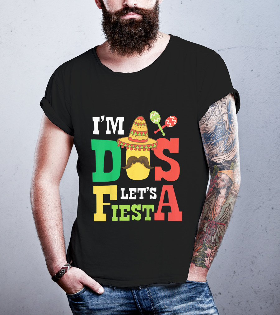I'm Dos Let's Fiesta 2nd Birthday Taco Hat Maracas T-Shirt