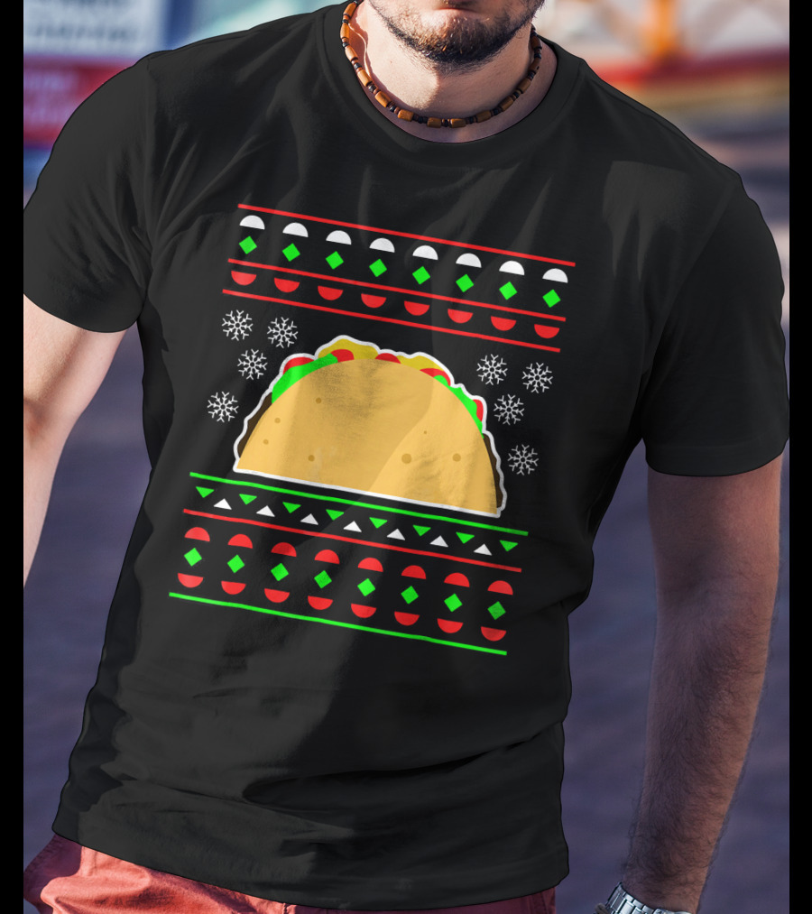 Taco Ugly Christmas Sweater Merry T-Shirt