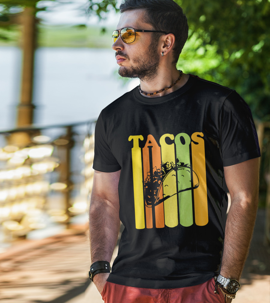 Tacos Retro Vintage Stripes Kids Novelty T-Shirt