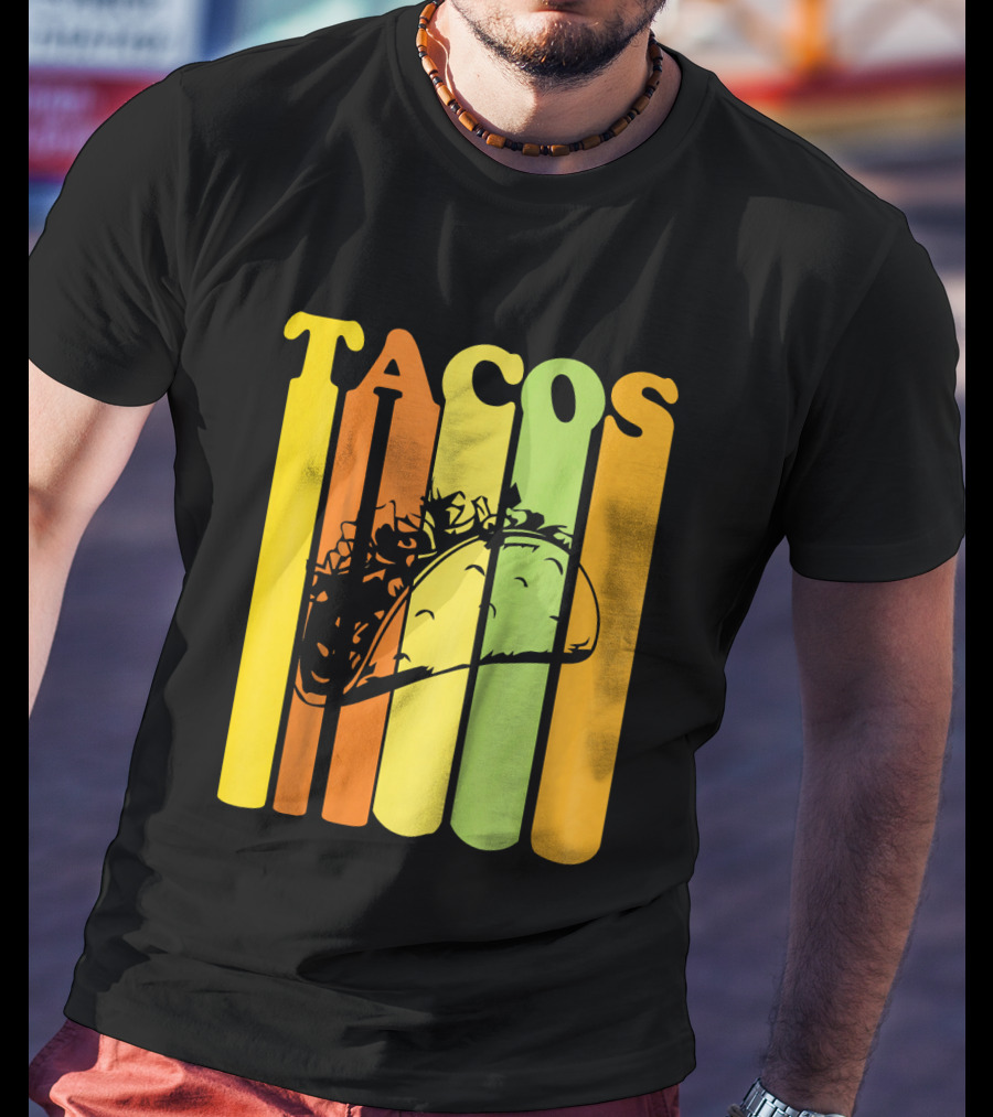Tacos Retro Vintage Stripes Kids Novelty T-Shirt