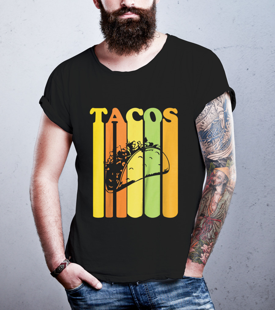 Tacos Retro Vintage Stripes Kids Novelty T-Shirt