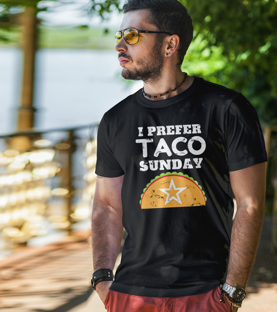 I Prefer Taco Sunday Vintage Star Tex-Mex Aesthetic T-Shirt