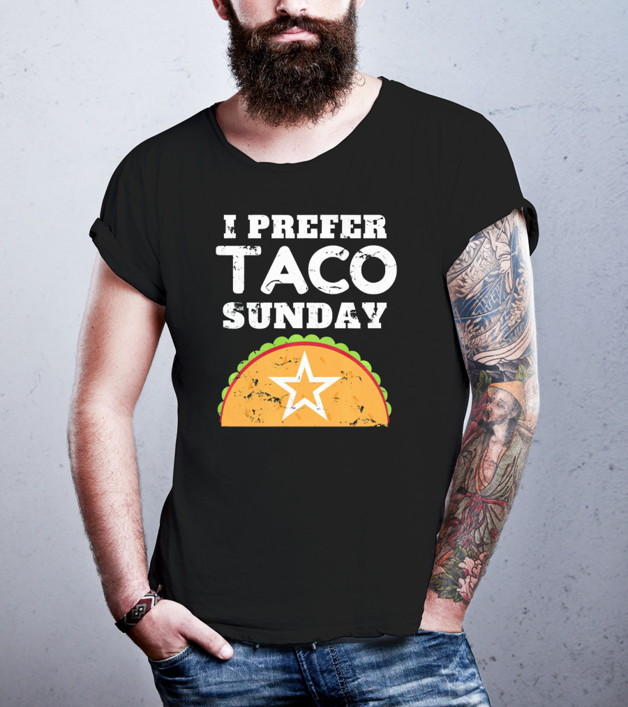 I Prefer Taco Sunday Vintage Star Tex-Mex Aesthetic T-Shirt
