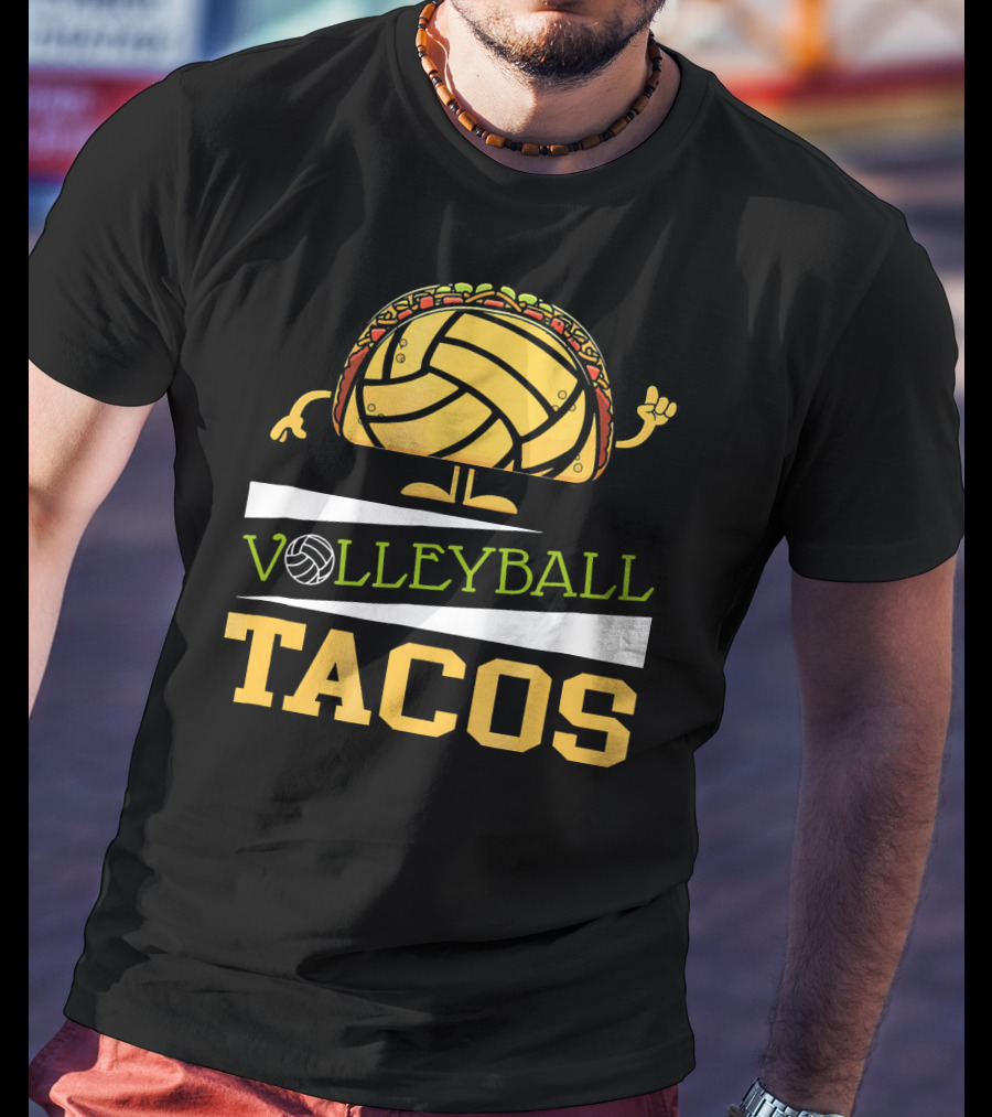 Volleyball Tacos Fun Men Women Kids Volleyball Player T-Shirt