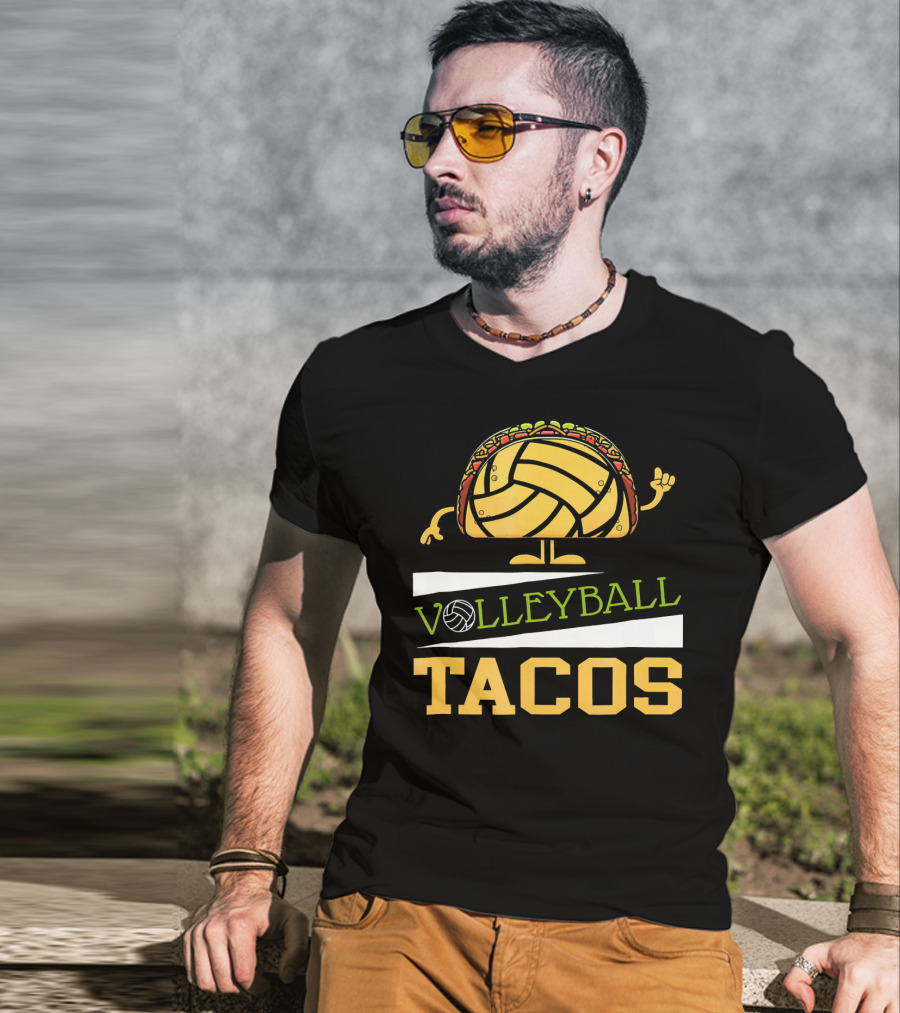 Volleyball Tacos Fun Men Women Kids Volleyball Player T-Shirt