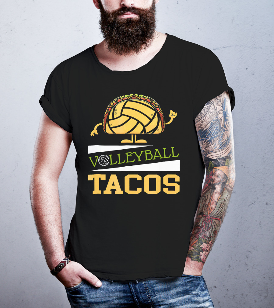 Volleyball Tacos Fun Men Women Kids Volleyball Player T-Shirt