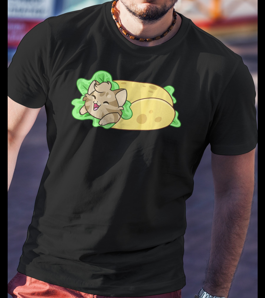 Soft Taco Shell Cat Cozy Wrap T-Shirt