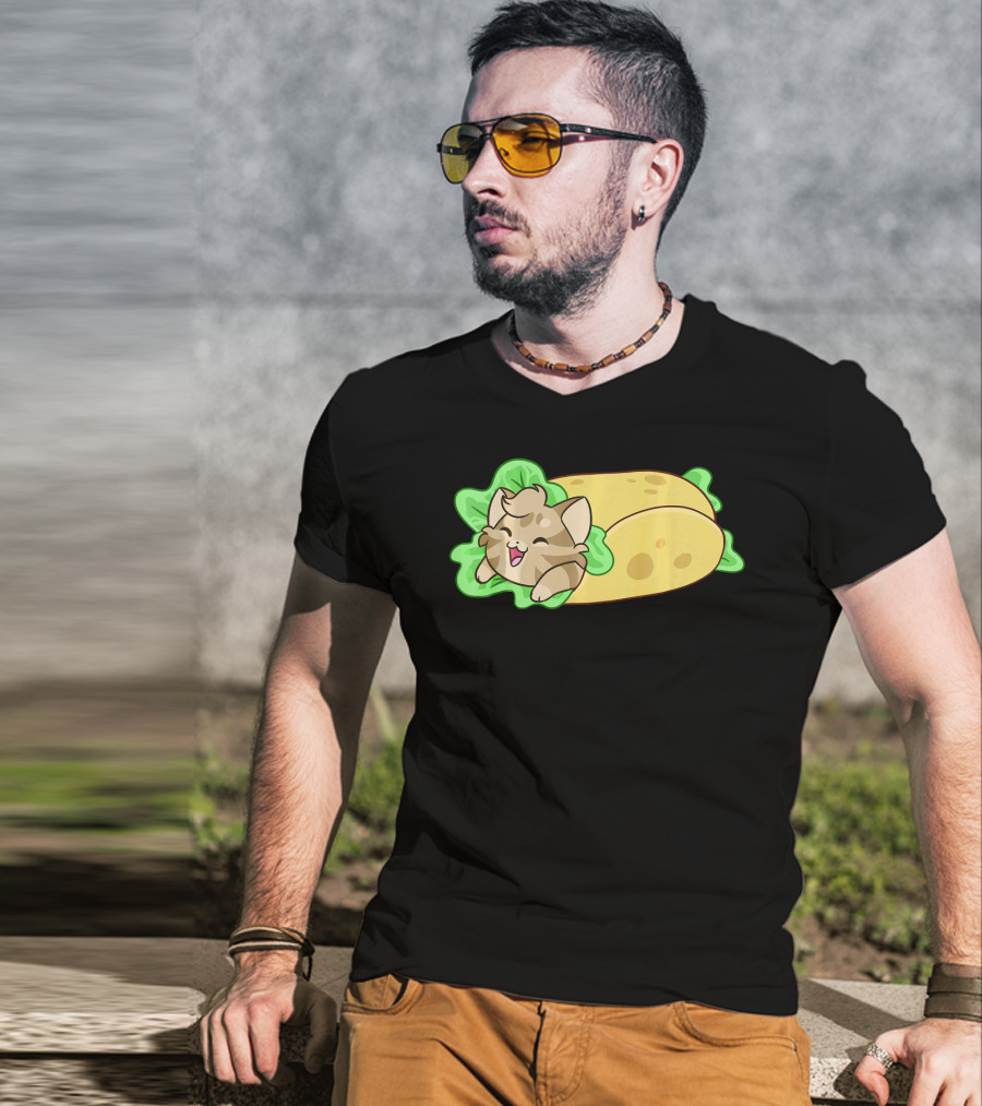 Soft Taco Shell Cat Cozy Wrap T-Shirt