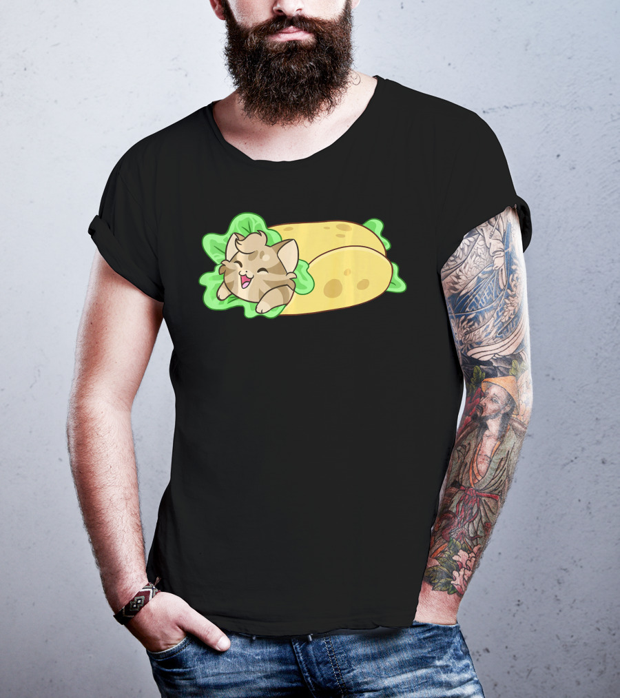 Soft Taco Shell Cat Cozy Wrap T-Shirt