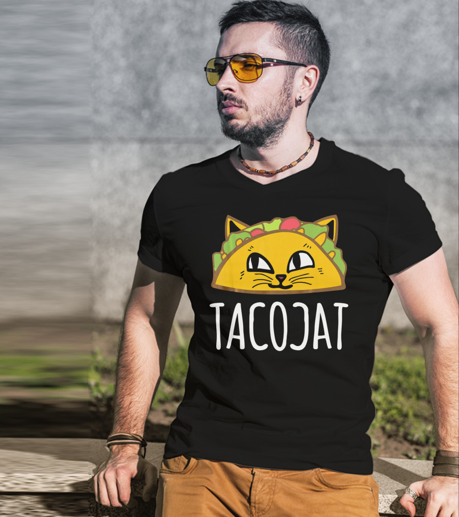 Tacocat Cute Cat And Taco Palindrome T-Shirt