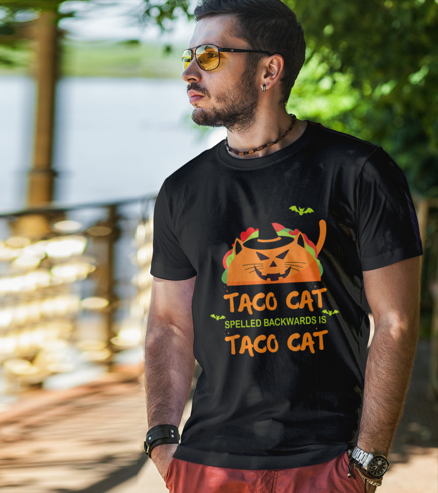 Halloween Taco Cat Spelled Backwards Is Taco Cat T-Shirt