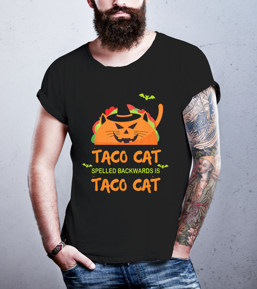 Halloween Taco Cat Spelled Backwards Is Taco Cat T-Shirt