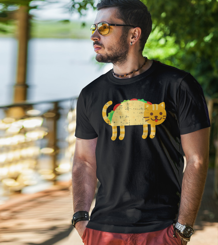 Taco Cat Kitty Kitten Funny Mexican Cinco De Mayo T-Shirt