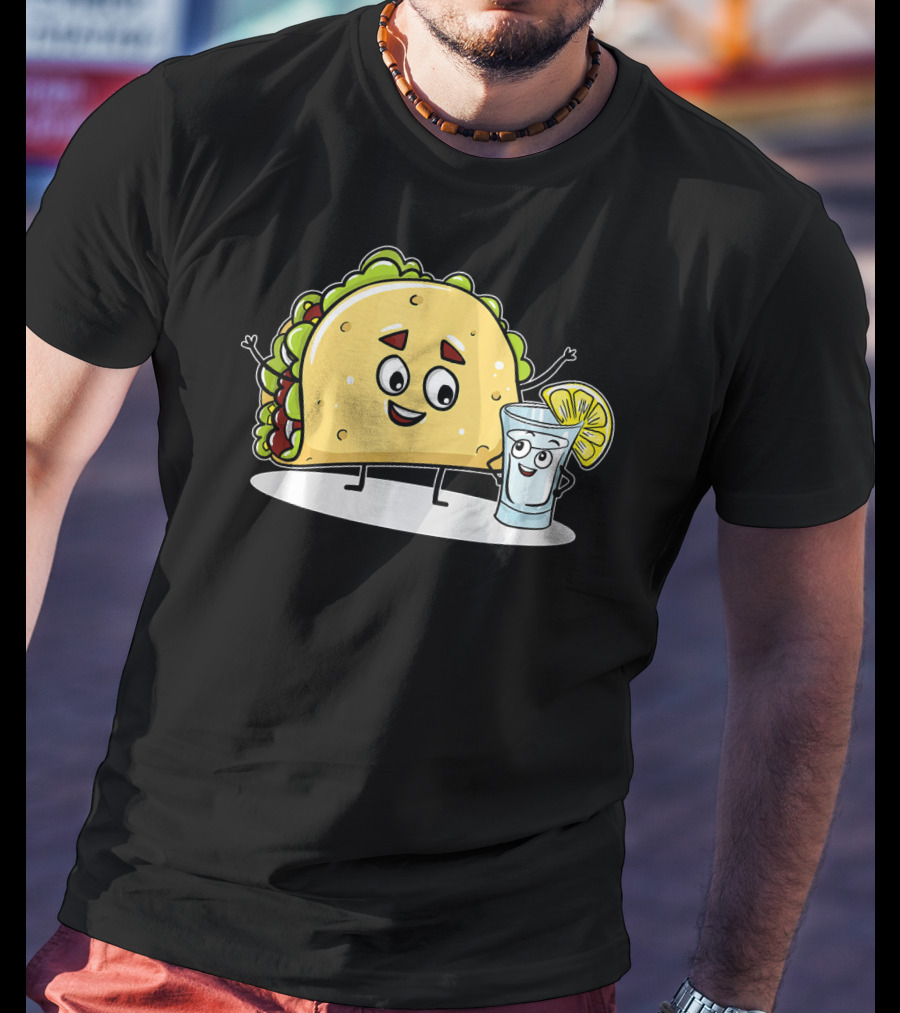 Kawaii Style Taco And Tequila Best Friends With Lemon Slice T-Shirt