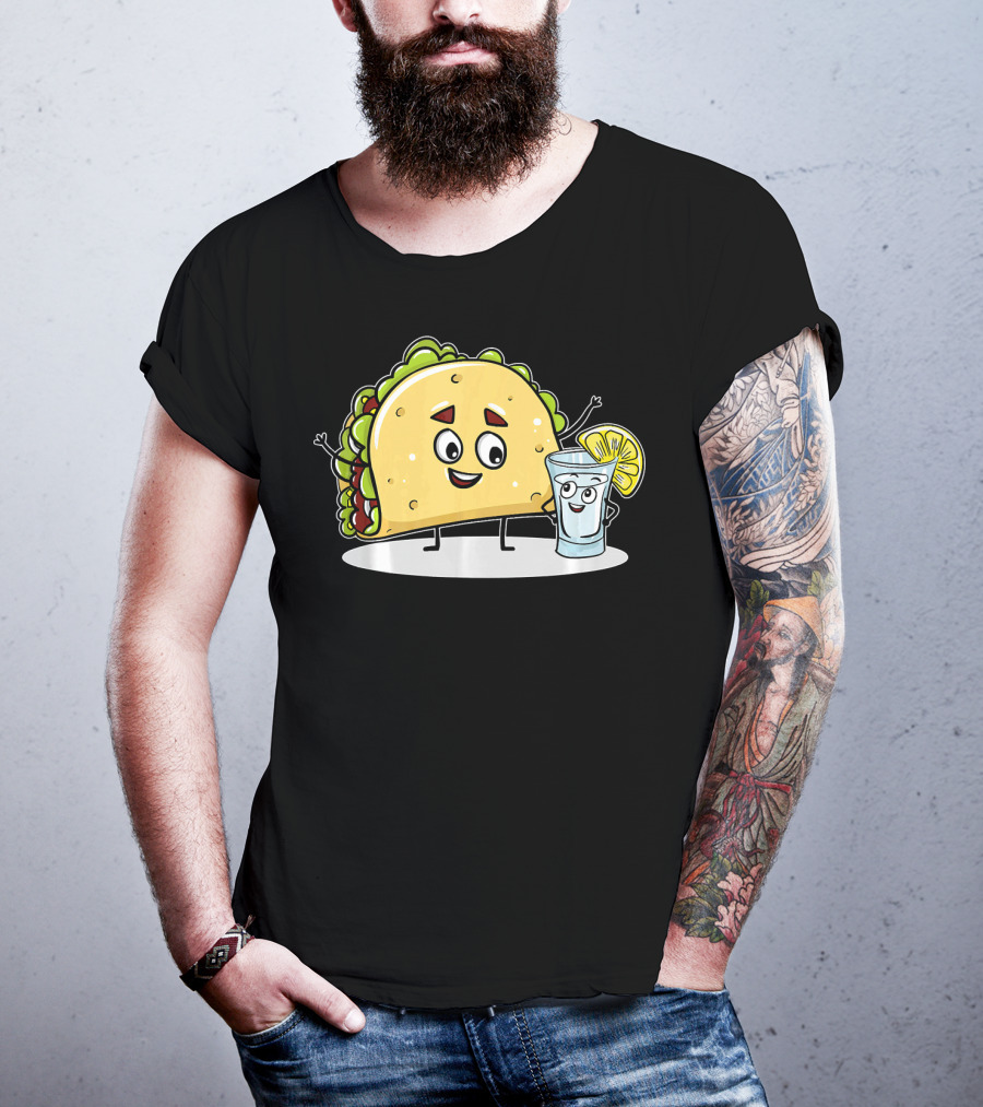 Kawaii Style Taco And Tequila Best Friends With Lemon Slice T-Shirt