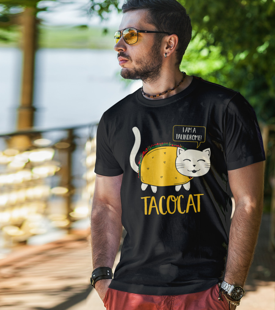 Tacocat I Am A Palindrome Cat Tacos T-Shirt