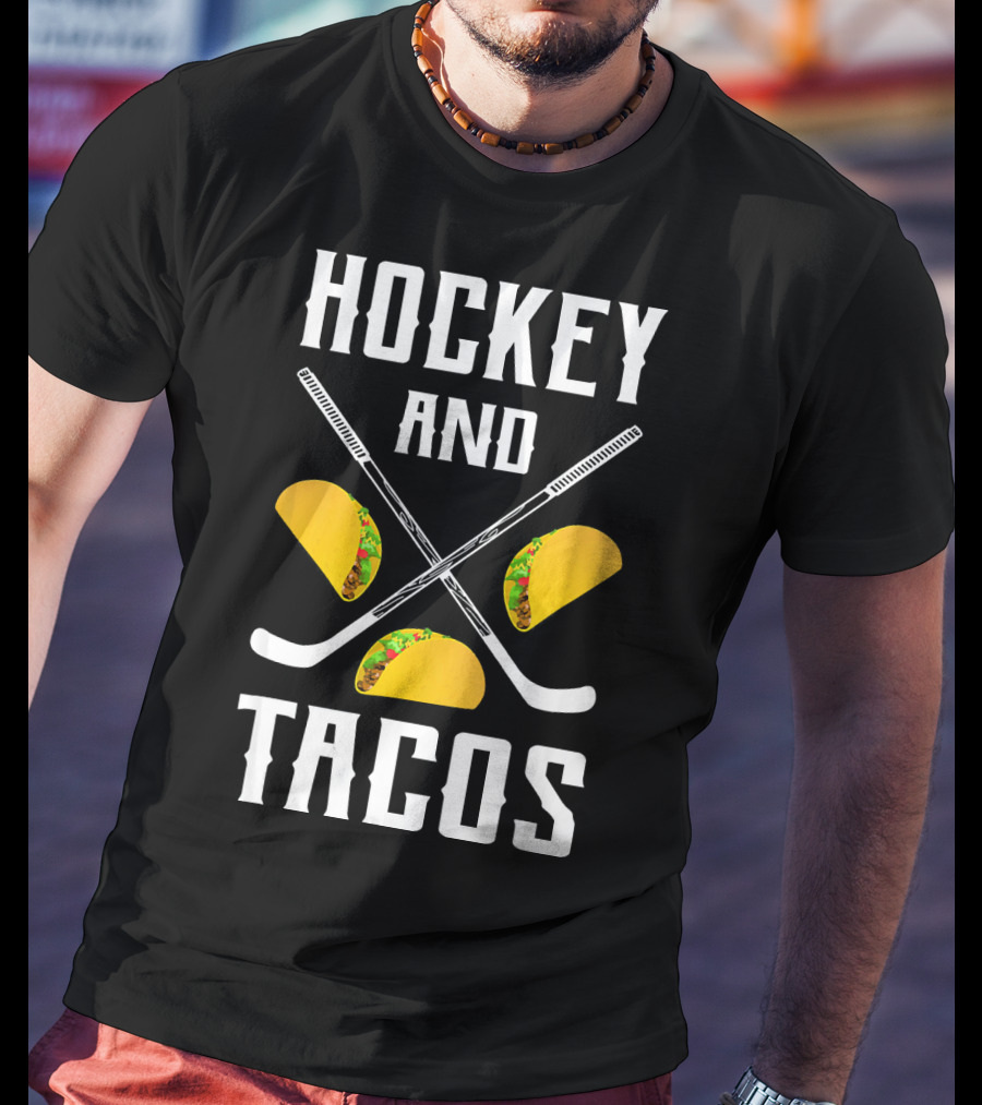 Hockey And Tacos Crossed Sticks And Tacos T-Shirt