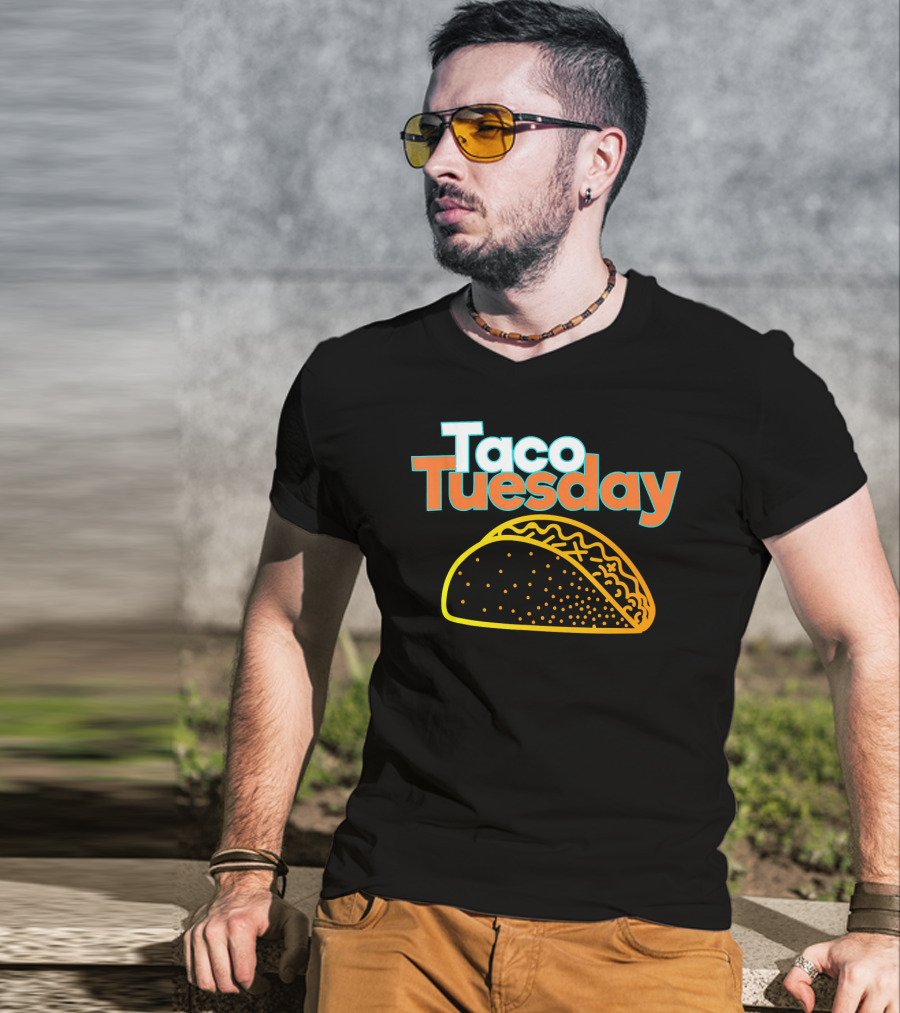 Taco Tuesday Mexican Food Fiesta Celebration With Vibrant Taco T-Shirt