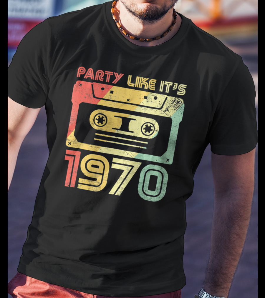 Party Like It's 1970 Retro 70s Cassette Tape T-Shirt