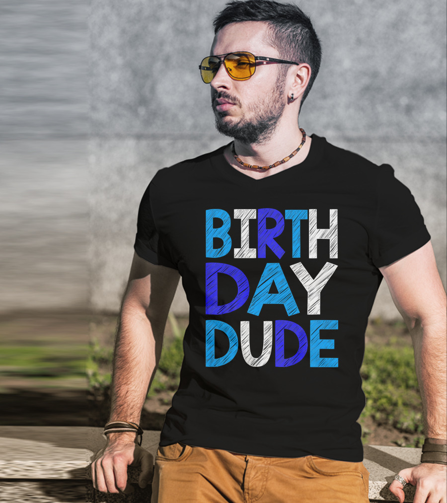 BIRTHDAY DUDE Youth Mens Happy B Day T-Shirt
