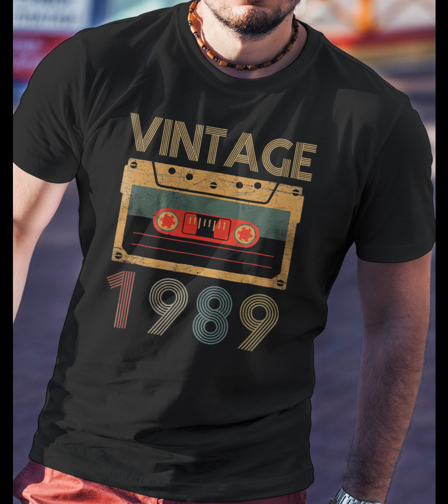 Vintage 1989 Mixtape Retro Cassette T-Shirt