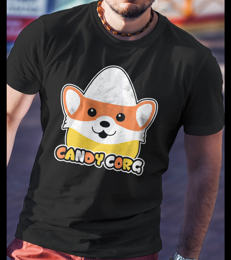Candy Corn Corgi Halloween Dog Candy Corgi T-Shirt