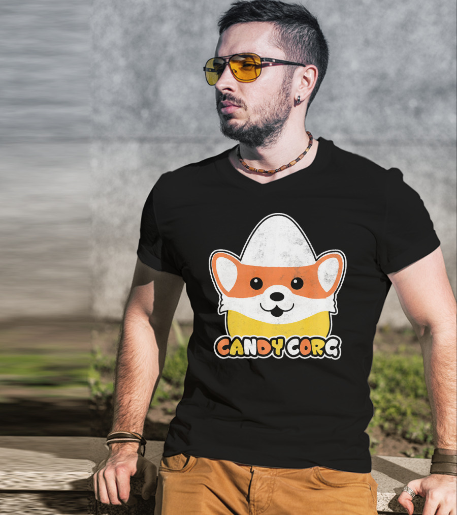 Candy Corn Corgi Halloween Dog Candy Corgi T-Shirt