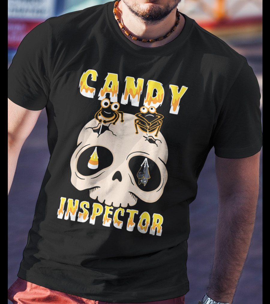 Candy Inspector Funny Skull Halloween Costume T-Shirt