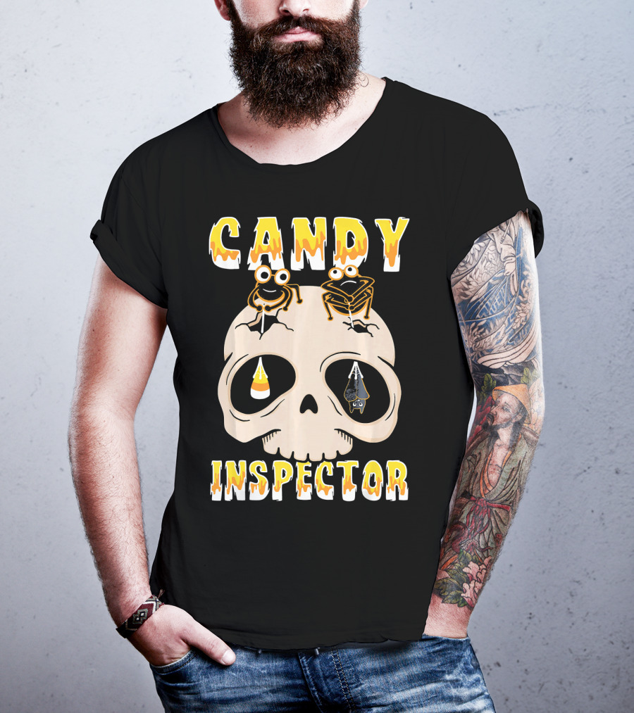 Candy Inspector Funny Skull Halloween Costume T-Shirt