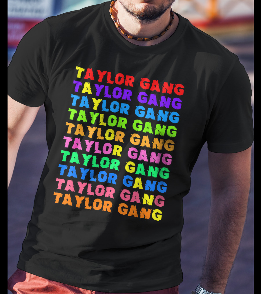 Taylor Gang Colorful Rainbow Typography T-Shirt