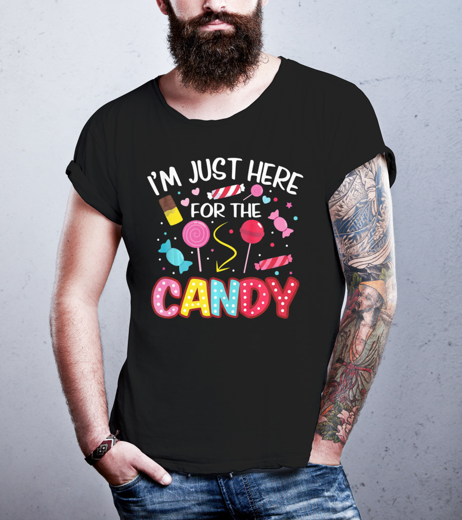 I'm Just Here For The Candy Lollipop Chocolate Halloween T-Shirt