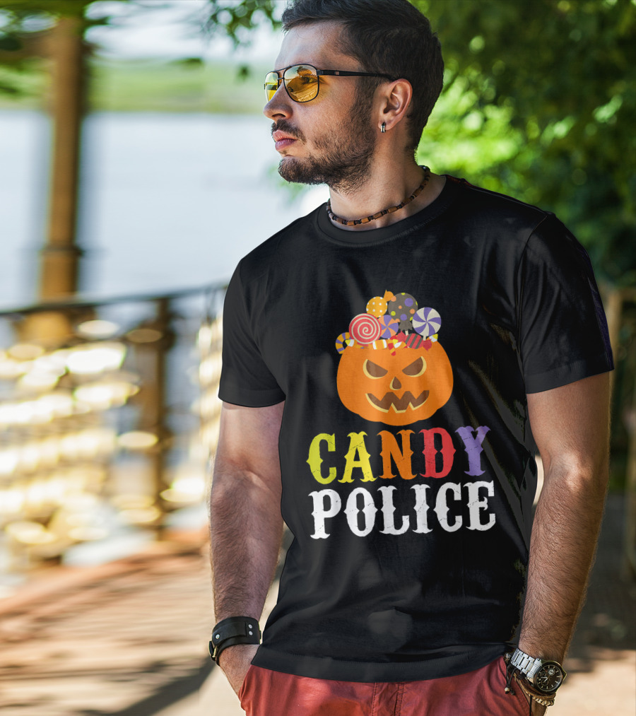 Candy Police Jack O Lantern Halloween Sweets T-Shirt