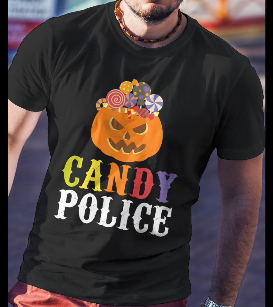 Candy Police Jack O Lantern Halloween Sweets T-Shirt